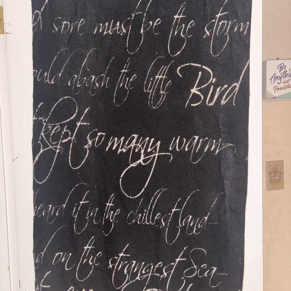 Elegant Black and White Script Fashion Scarf